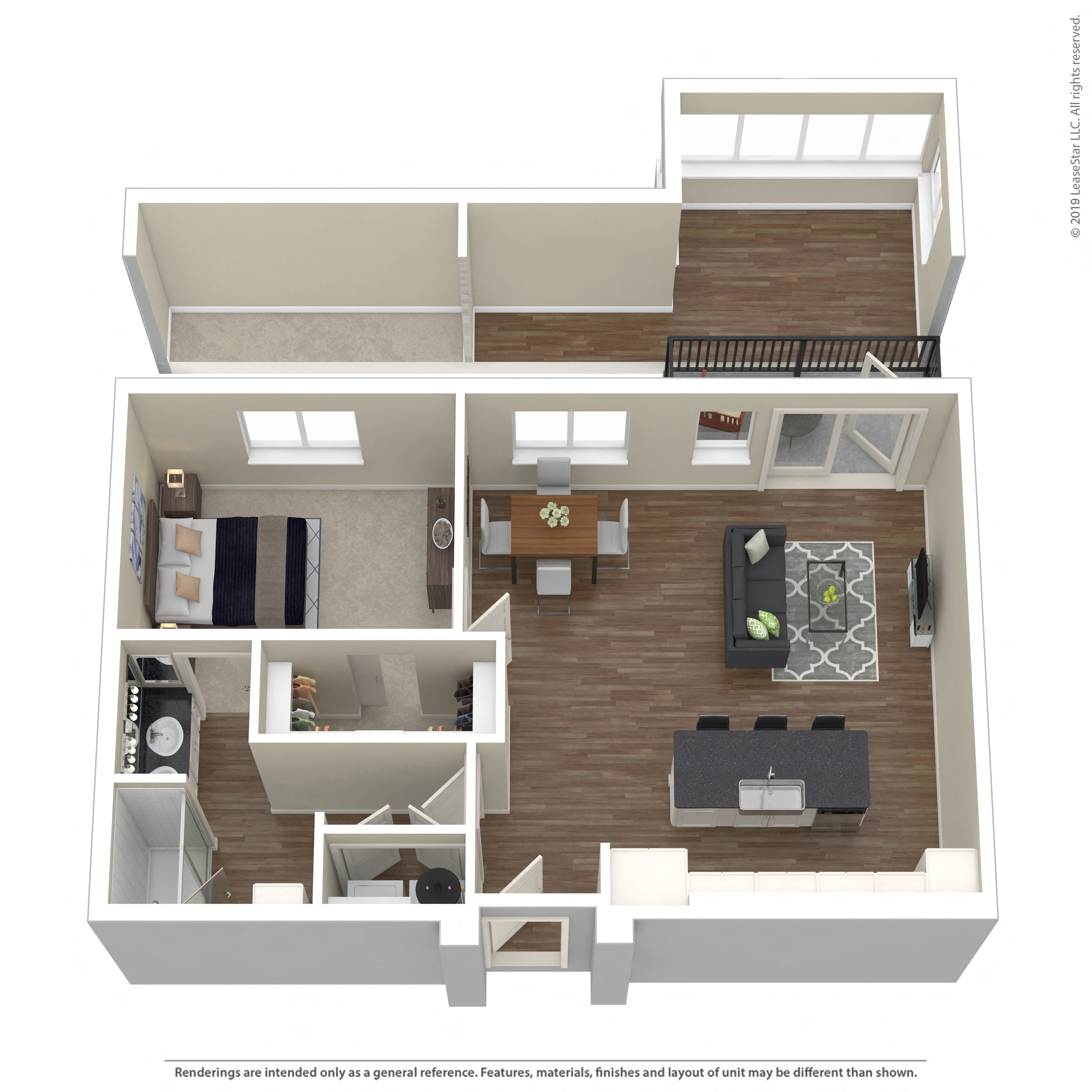 Floor plan layout diagram for 1C